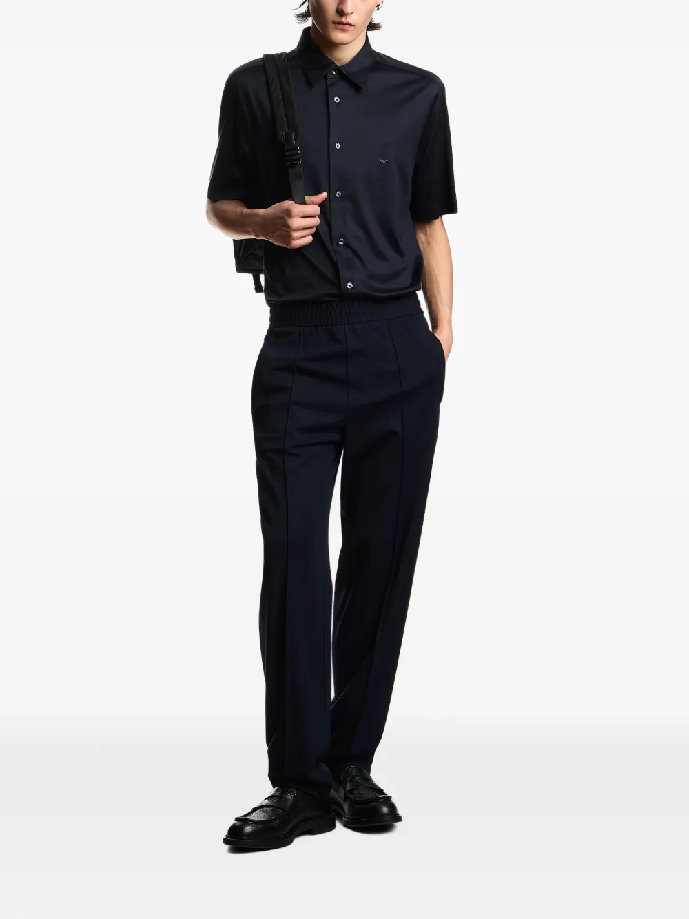 Emporio Armani Overhemd met korte mouwen Blauw