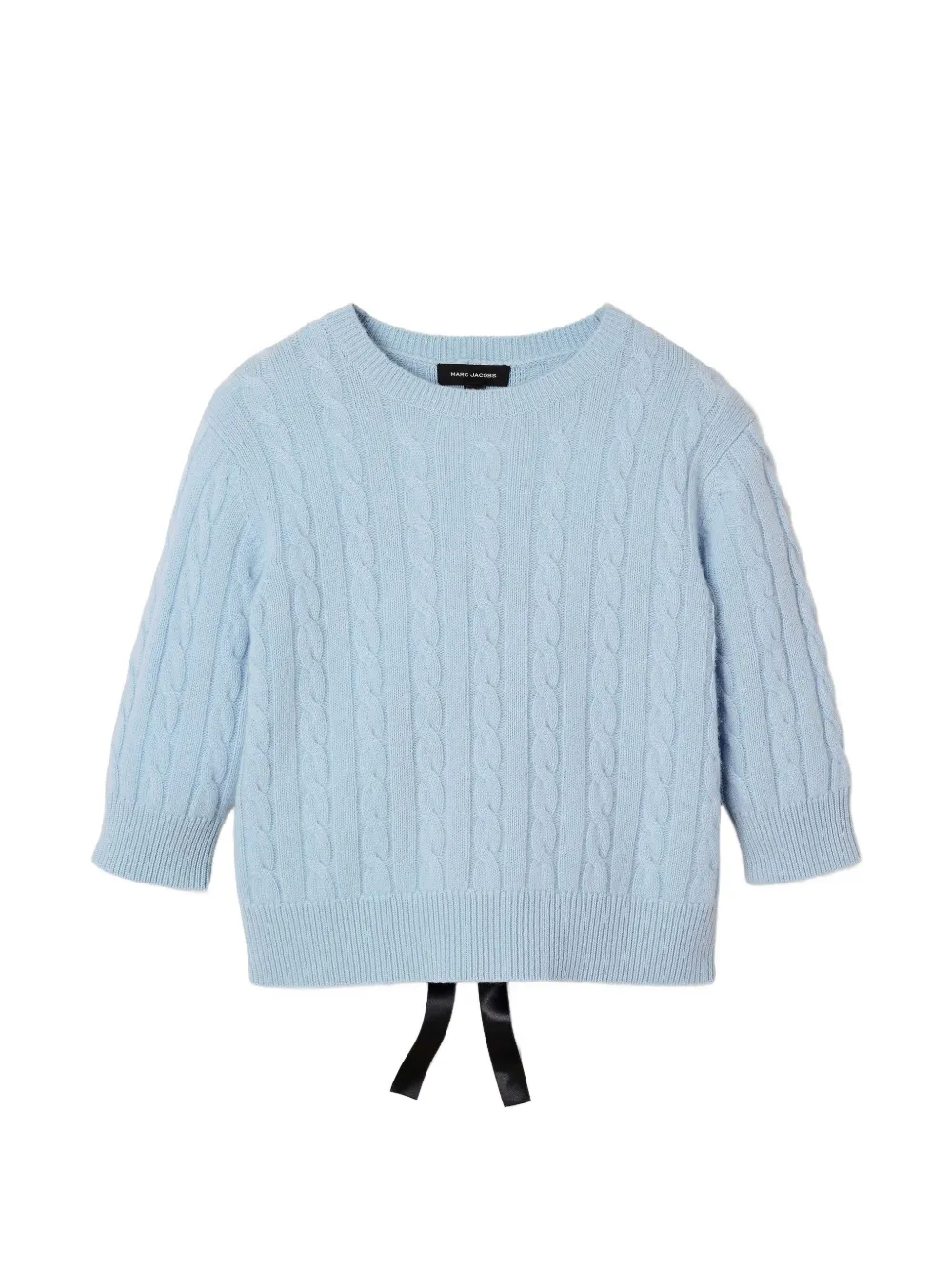 Marc Jacobs open back cableknit bow sweater - Blu