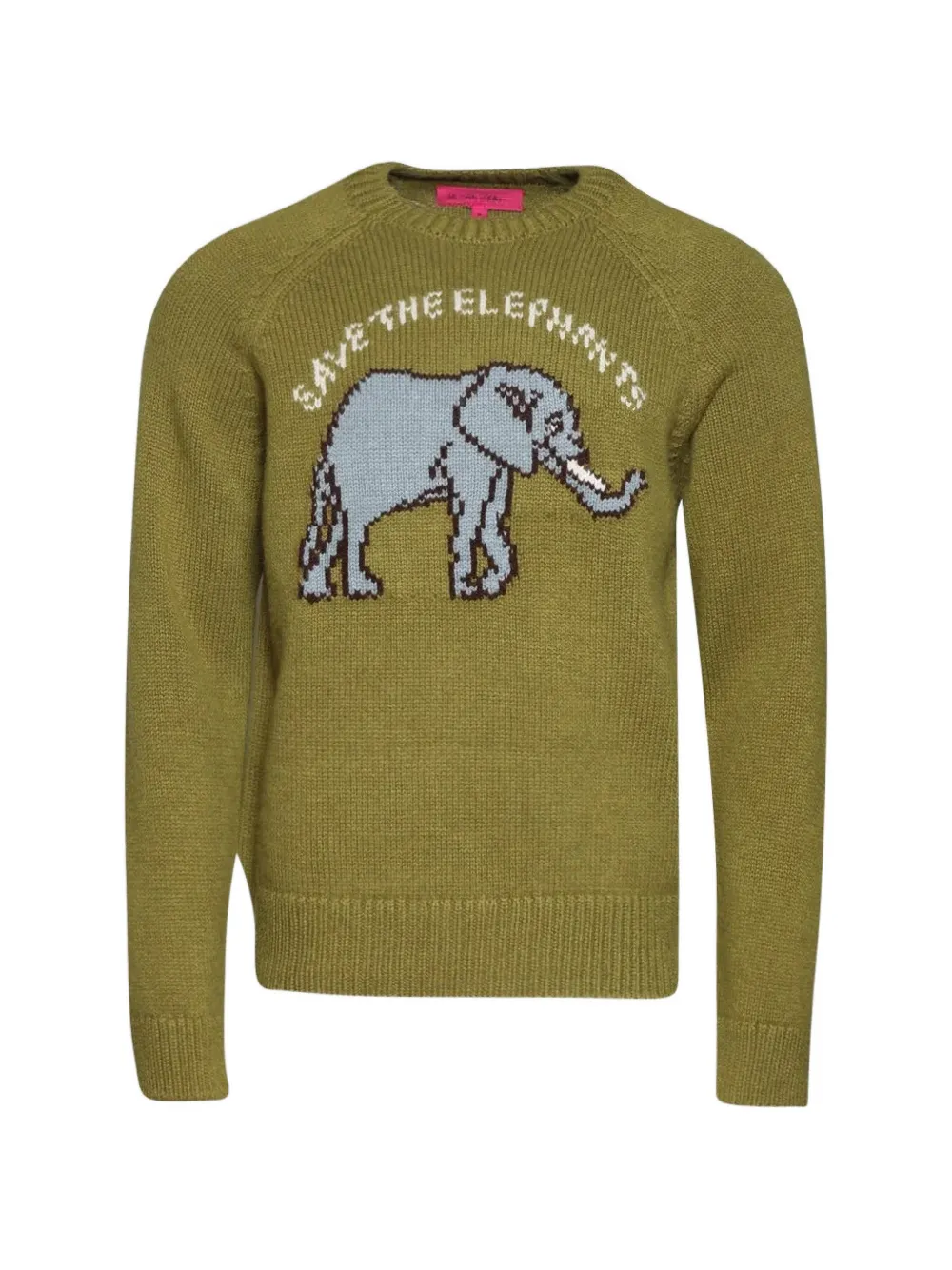 The Elder Statesman elephant crew sweater - Verde