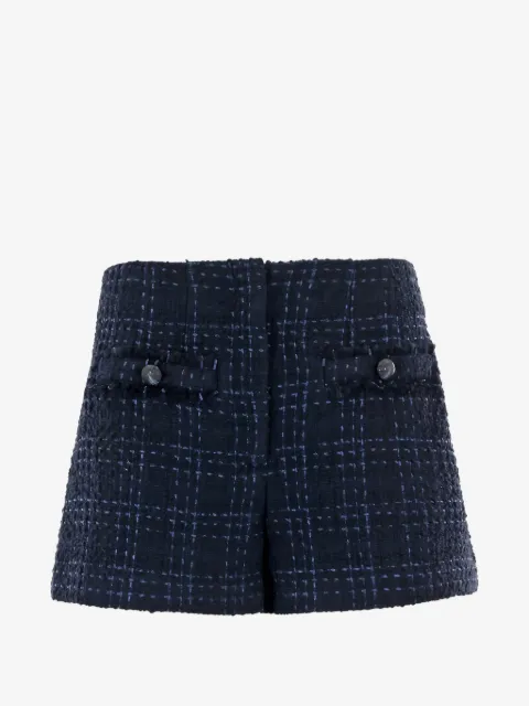 Veronica Beard Gershwin button check shorts