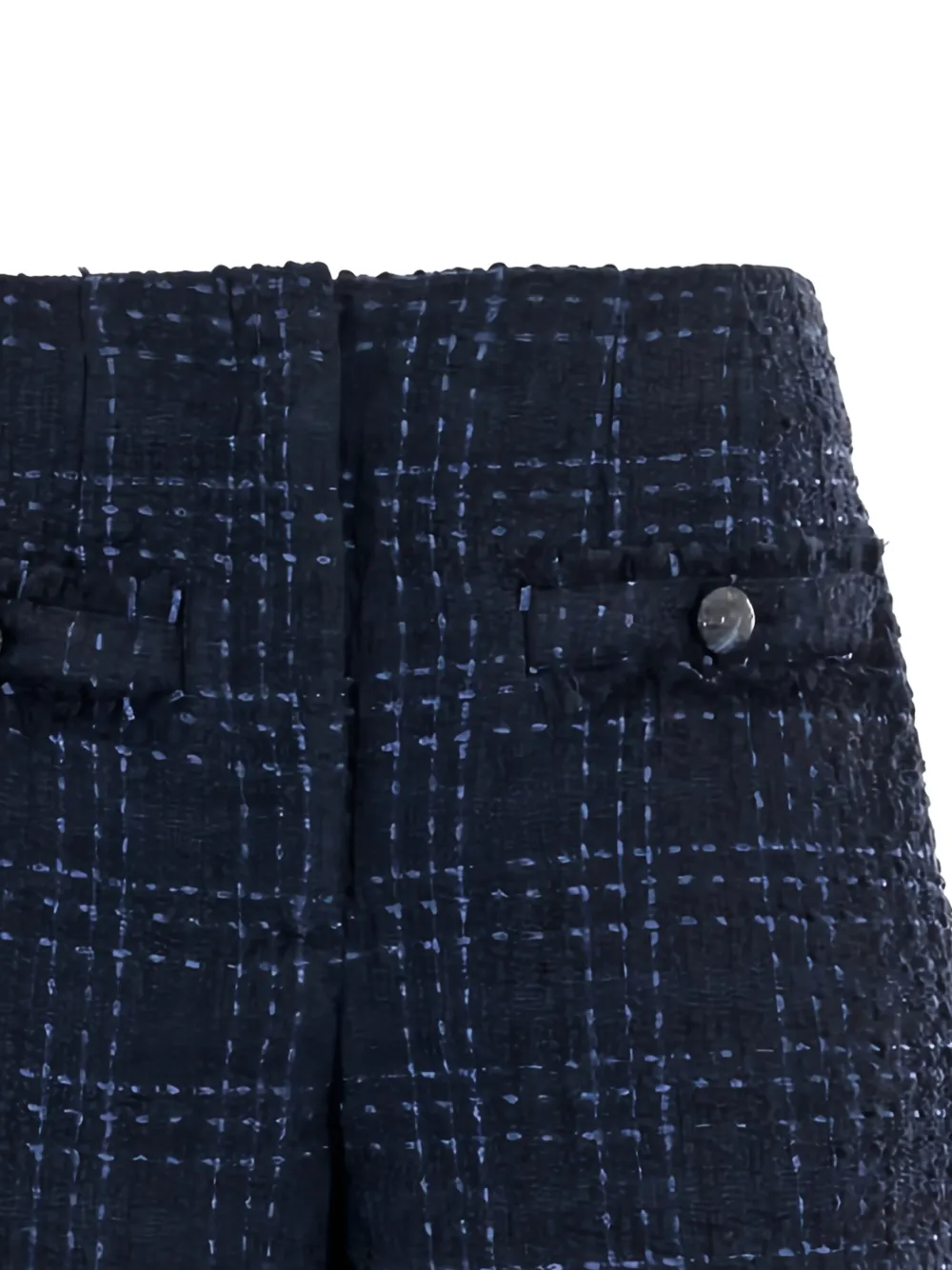  Veronica Beard Gershwin Button Check Shorts - Blue 