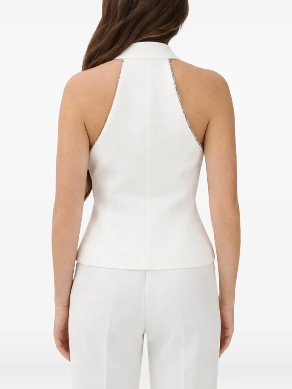 PINKO Mouwloos gilet met halternek Wit