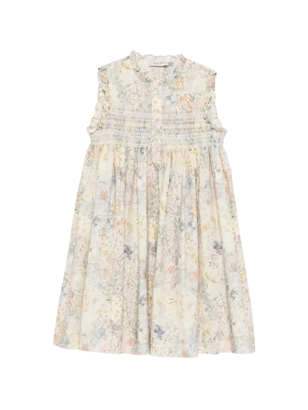 Golden Goose Kids ruffled floral playsuit - Toni neutri