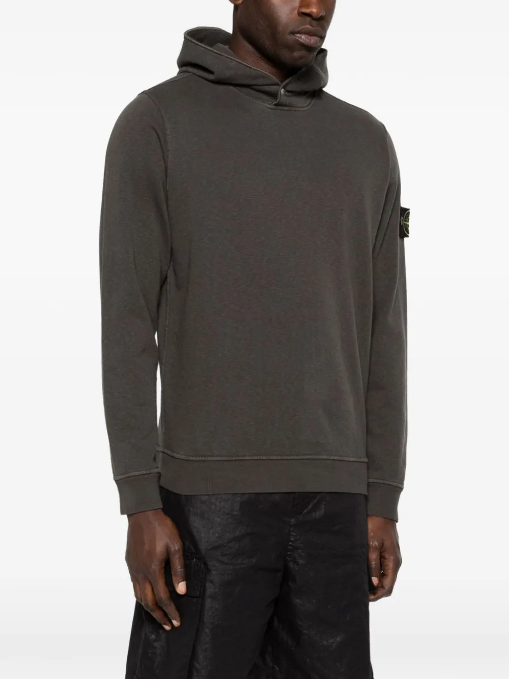 Stone Island Fleece sweater met capuchon Grijs