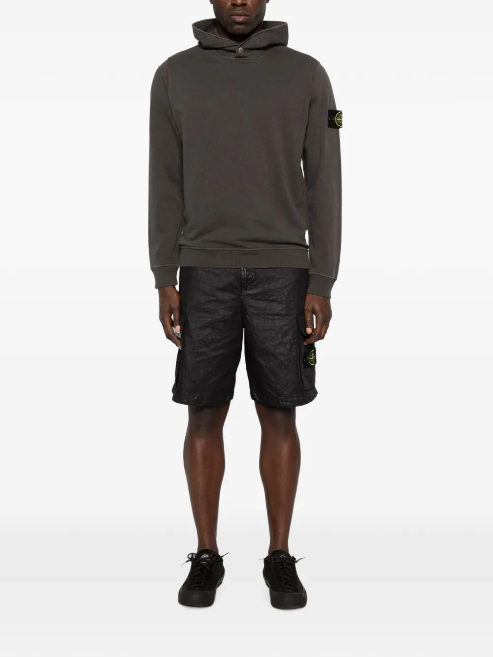 Stone Island Fleece sweater met capuchon Grijs