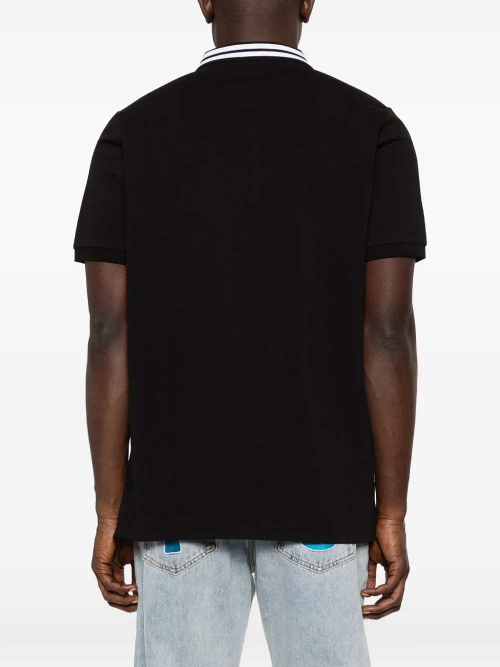 Iceberg Poloshirt met gestreepte kraag Zwart