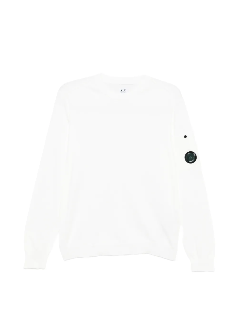 C.P. Company Kids long-sleeve logo patch sweater - Bianco