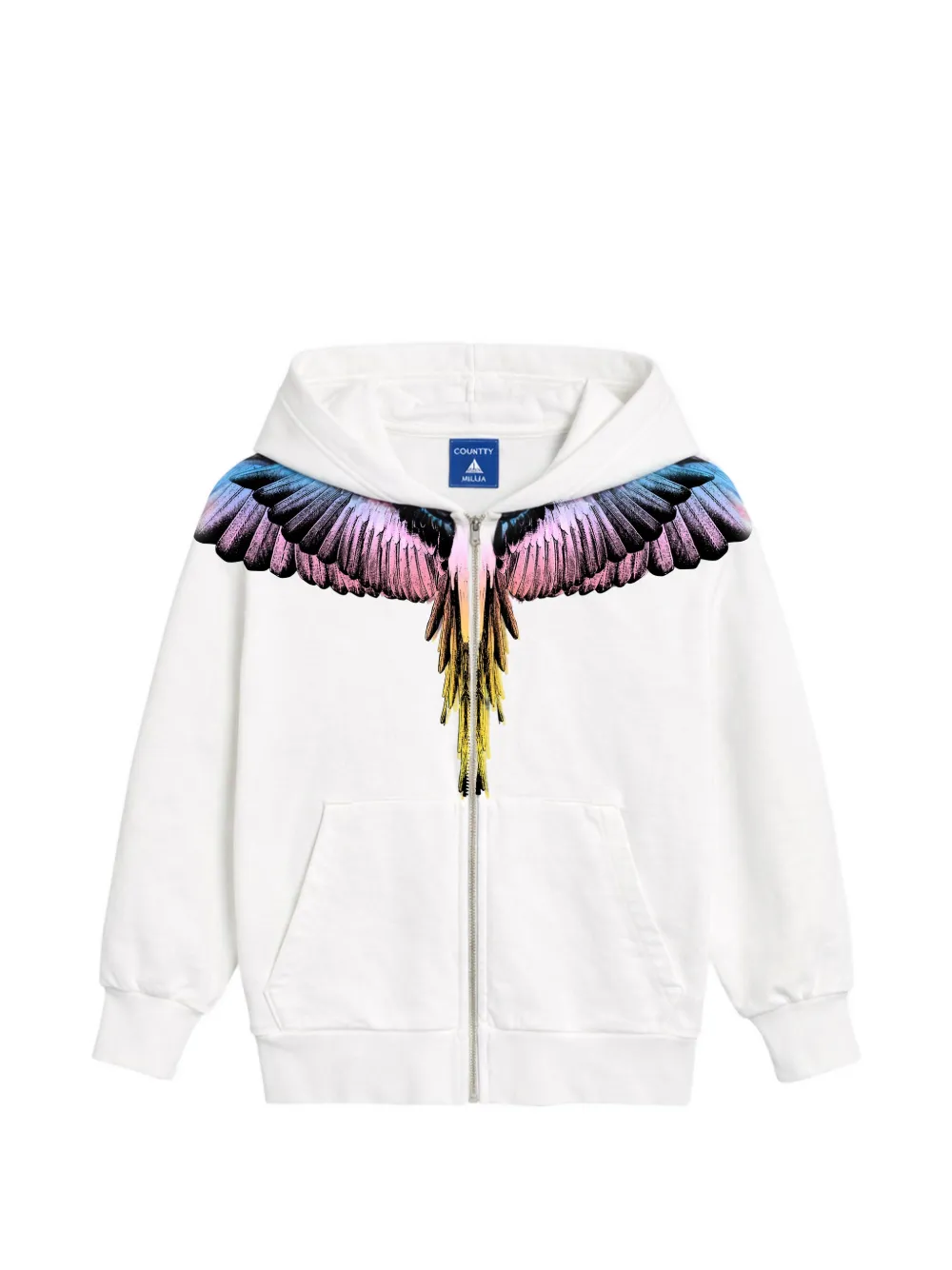 COUNTY OF MILAN wings zip-up hoodie - White