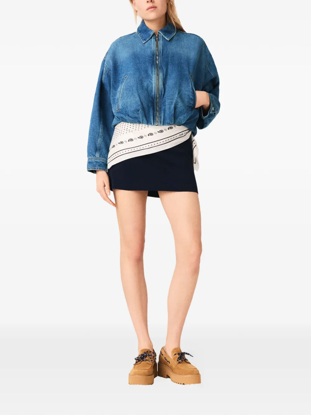 Zip-Up Denim Jacket