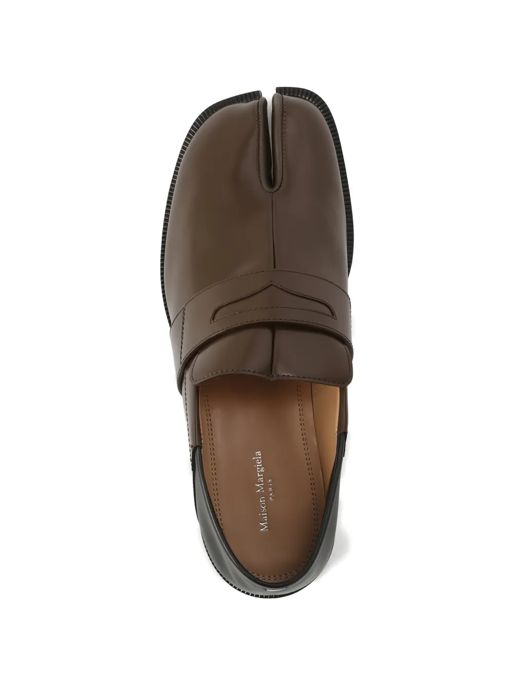 Maison Margiela Tabi leather loafers Bruin