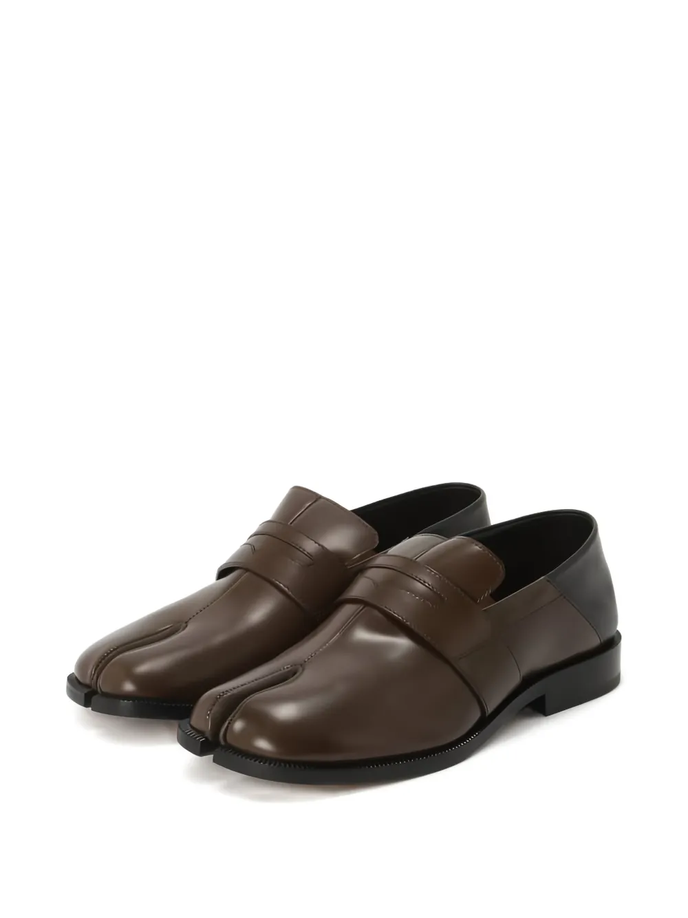 Maison Margiela Tabi leather loafers Bruin