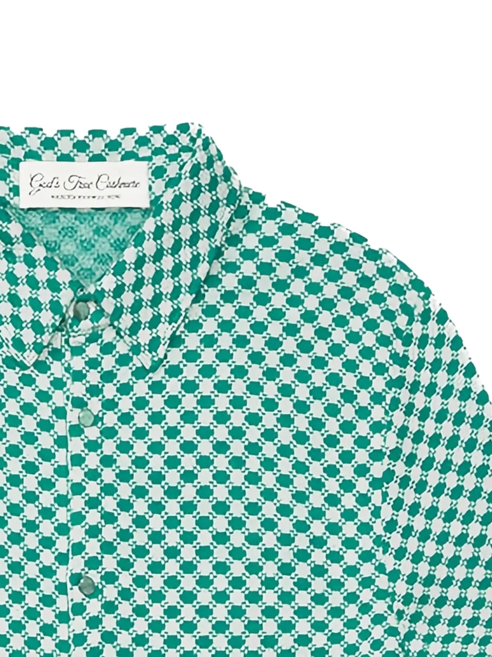  God's True Cashmere Short-sleeve Buttoned Shirt - Green 