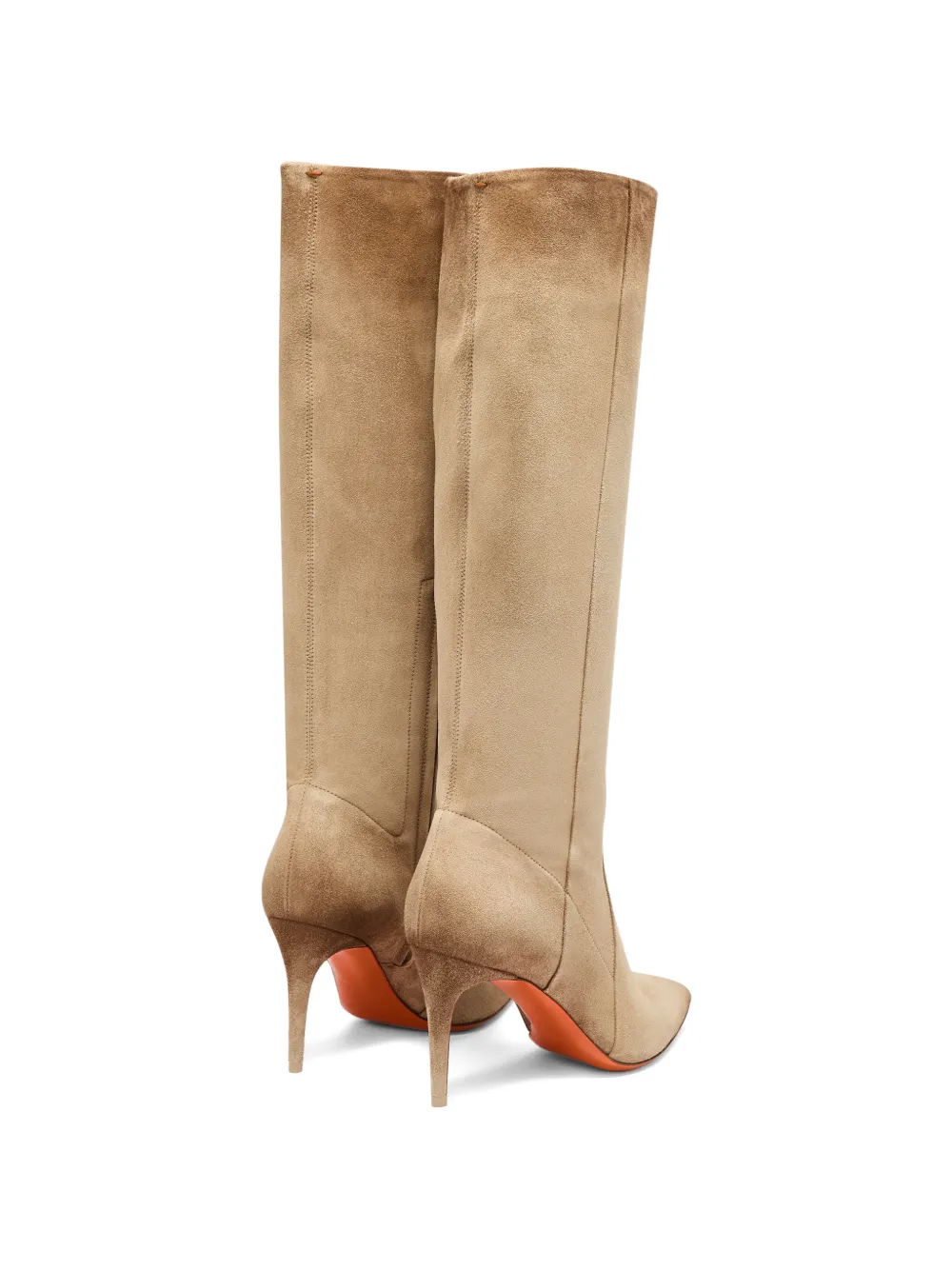 Santoni Viola suède laarzen met puntige neus Beige