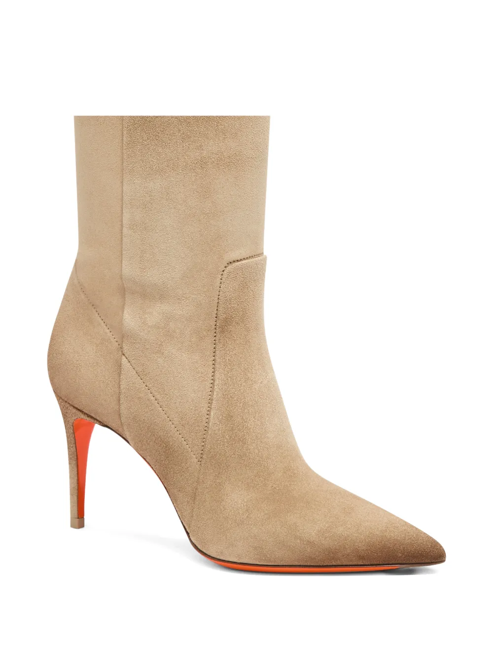 Santoni Viola suède laarzen met puntige neus Beige