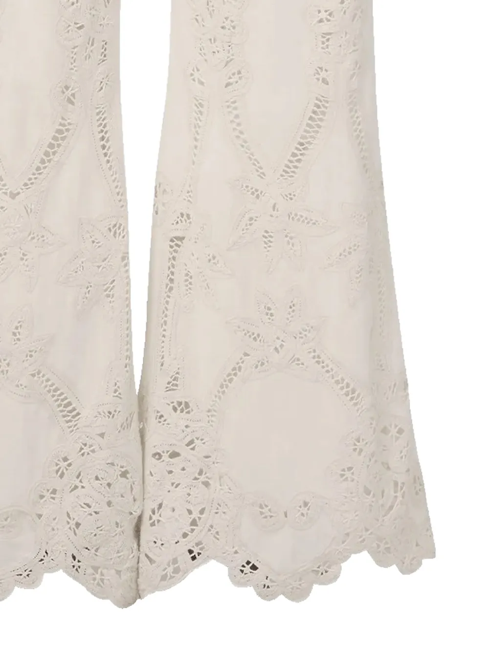 Veronica Beard Daisy broek met ringlets Beige