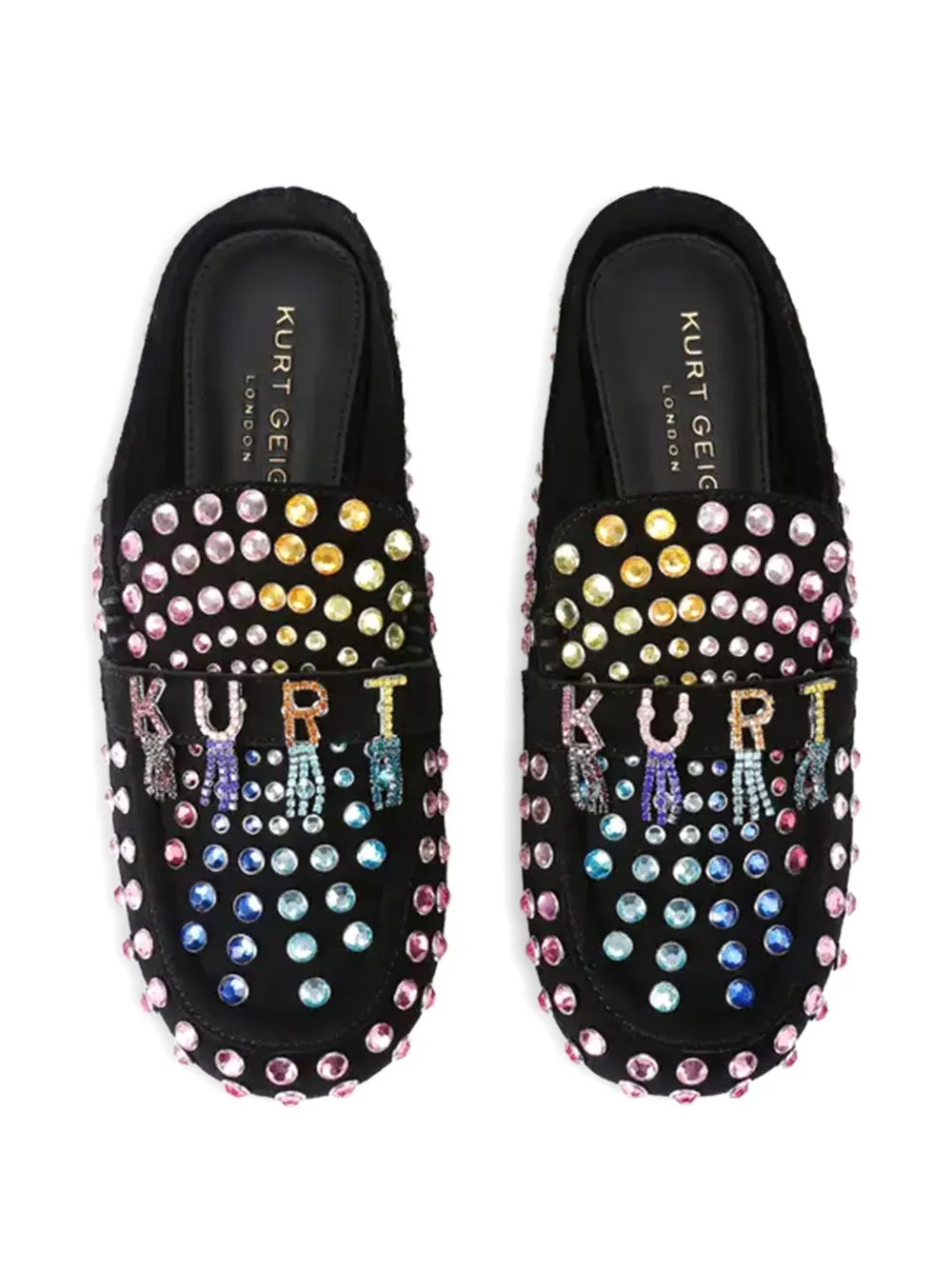 Kurt Geiger London Muiltjes met kristallen Zwart
