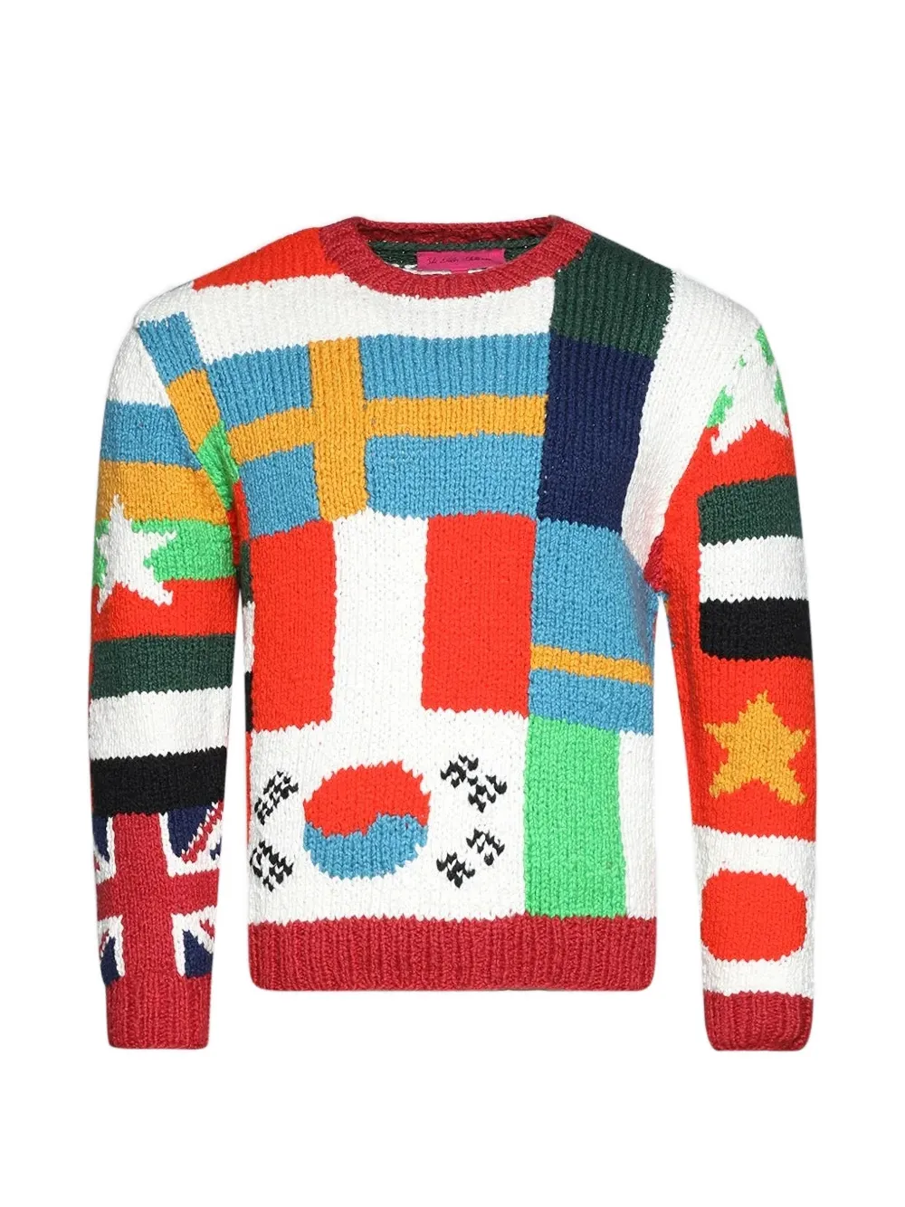 The Elder Statesman flag crew-neck sweater - Bianco