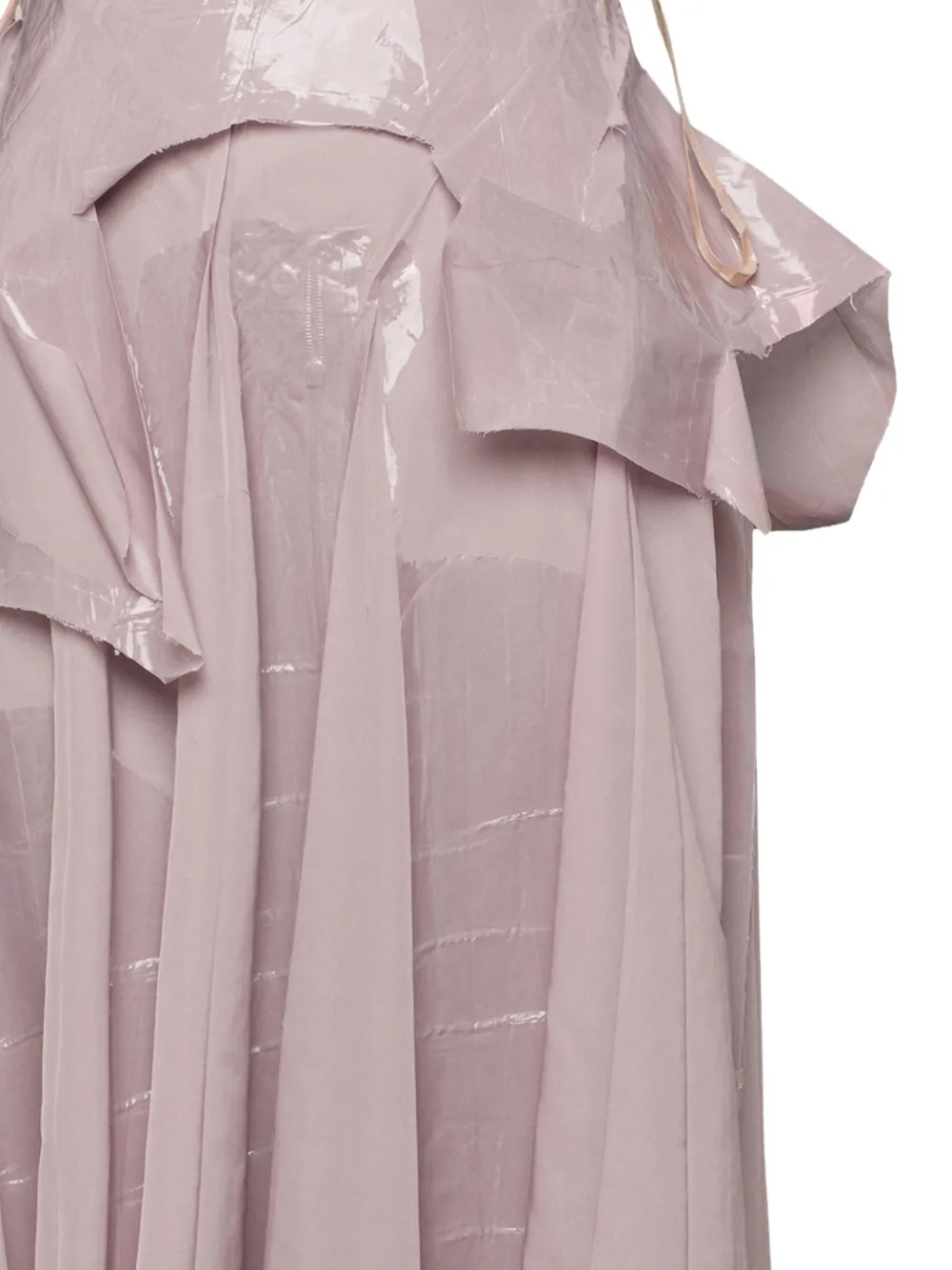 Maison Margiela Gelamineerde midi-rok met ruches Roze