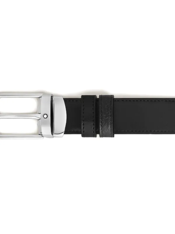 Montblanc リバーシブル スクエアバックル ベルト | ブラック