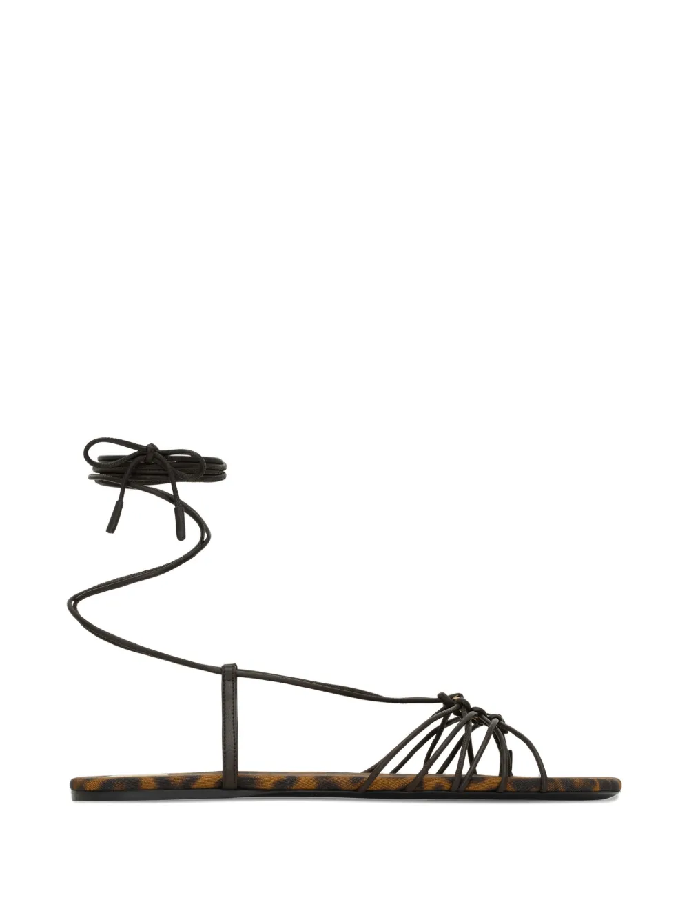 Saint Laurent Babylone sandalen met meerdere bandjes en luipaardprint Bruin