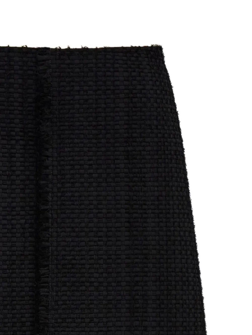  Ferragamo Falda Midi Deshilachada - Negro 