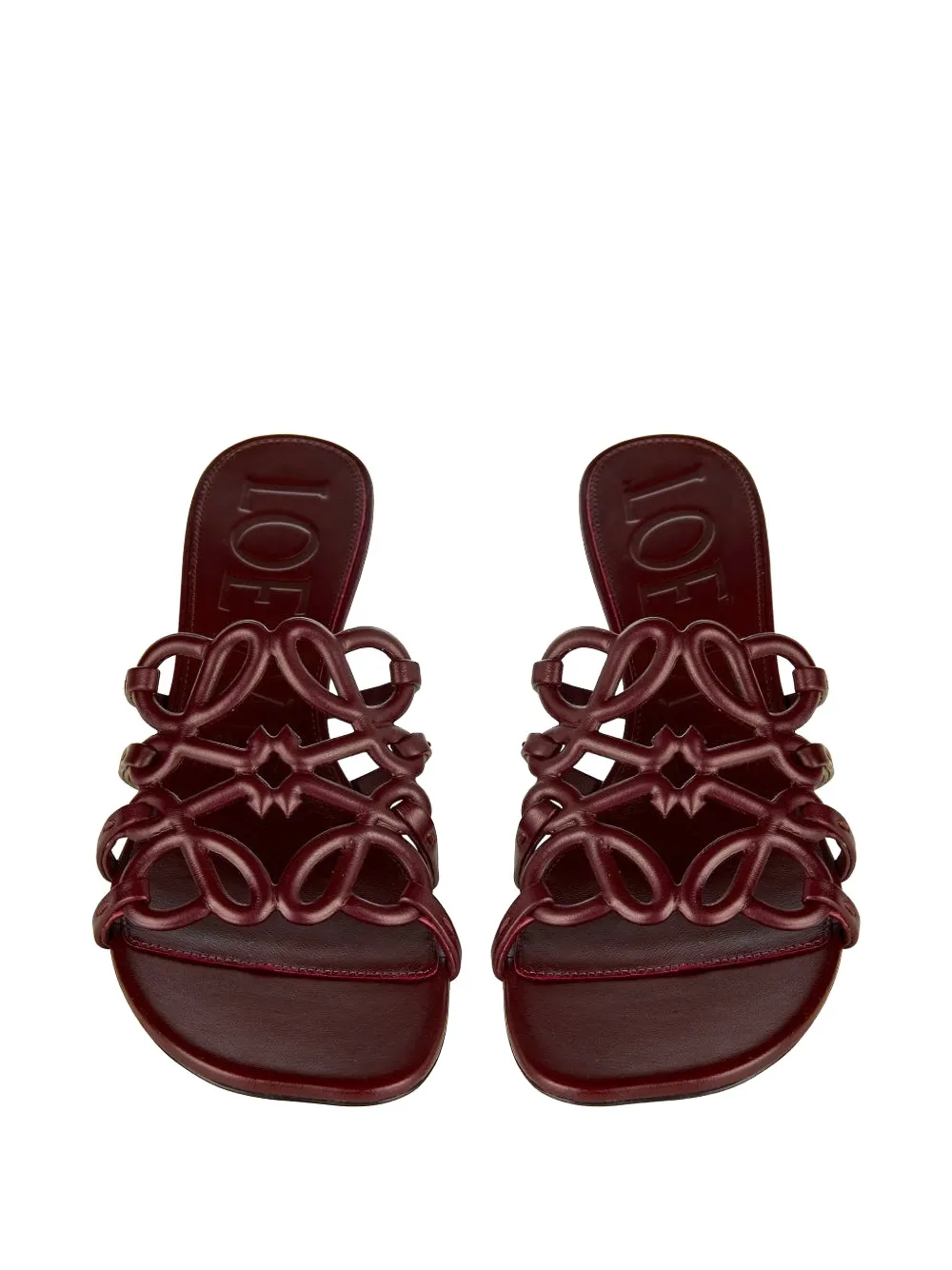 LOEWE Anagram cutout heeled sandals Rood