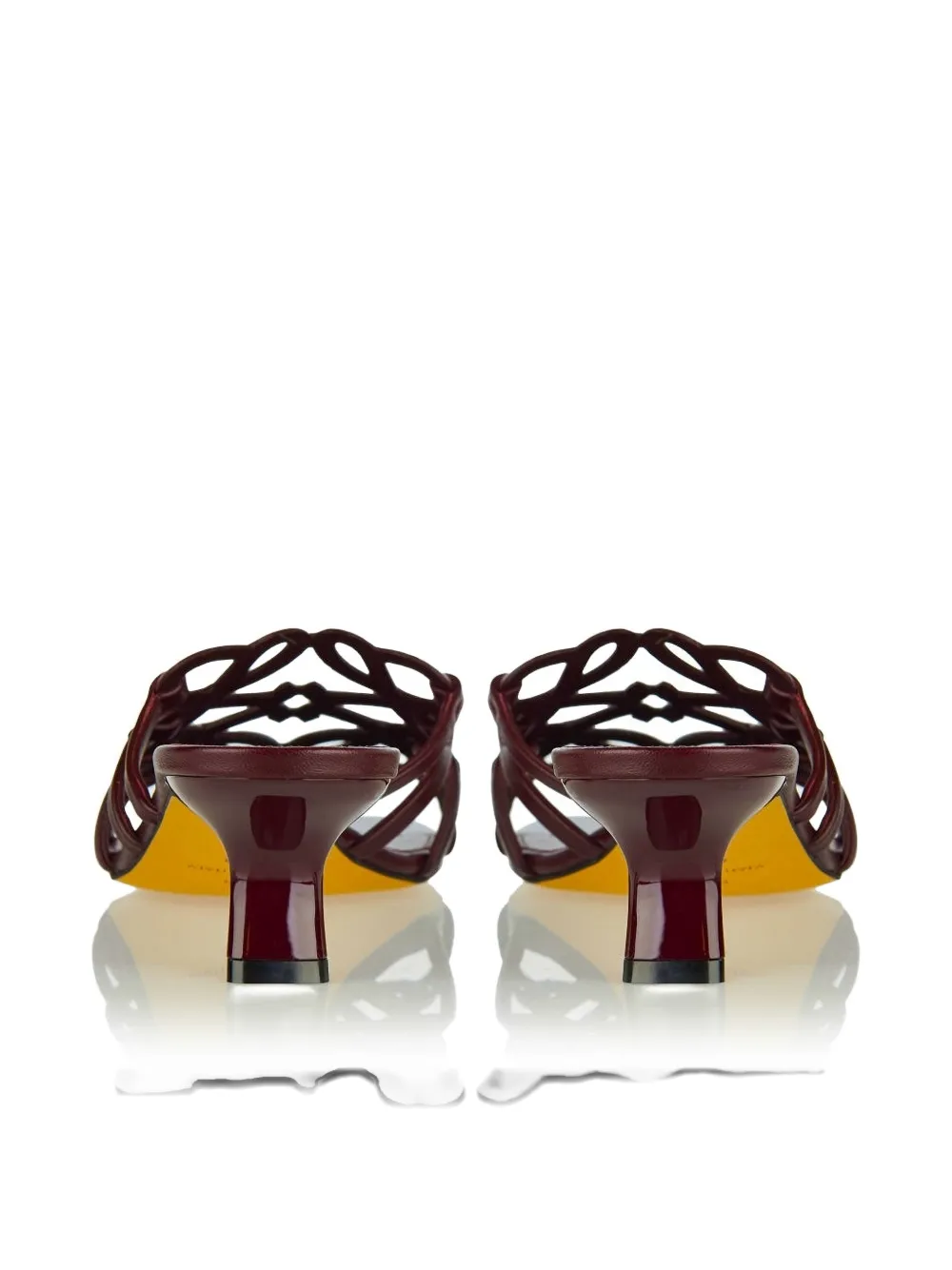LOEWE Anagram cutout heeled sandals Rood