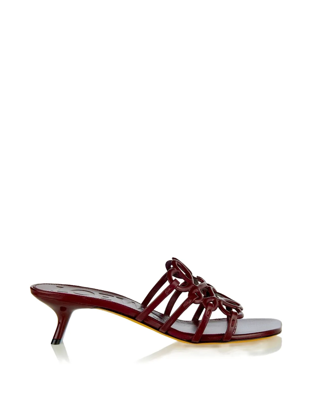 LOEWE Anagram cutout heeled sandals - Rosso
