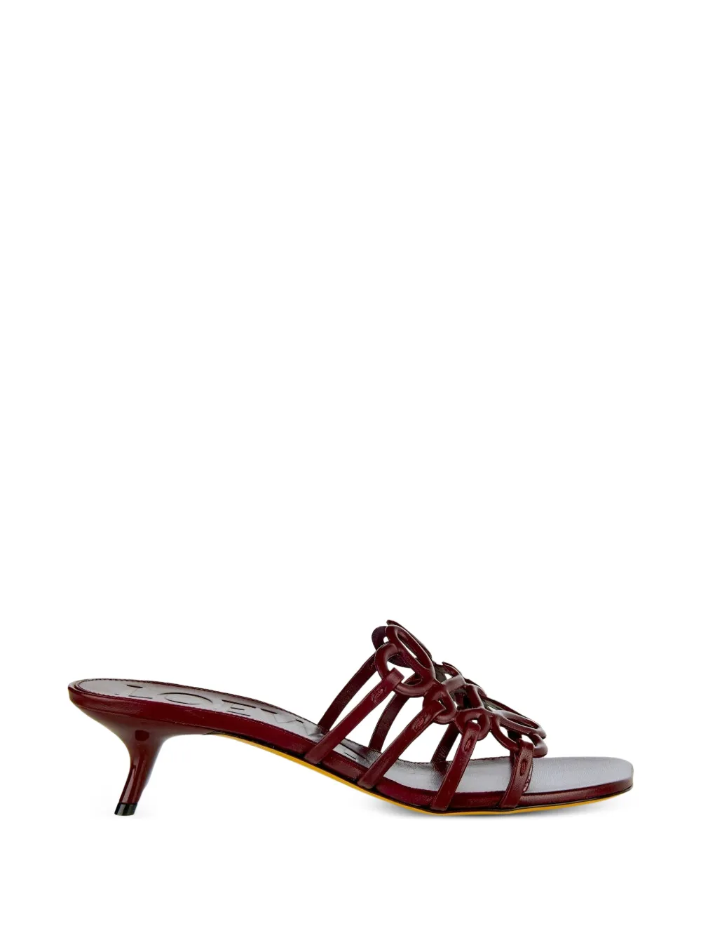 LOEWE Anagram cutout heeled sandals Rood