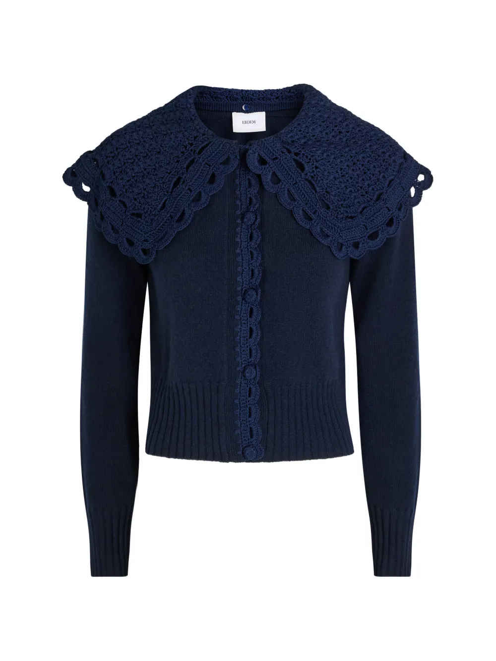 ERDEM crocheted collar cardigan - Blu