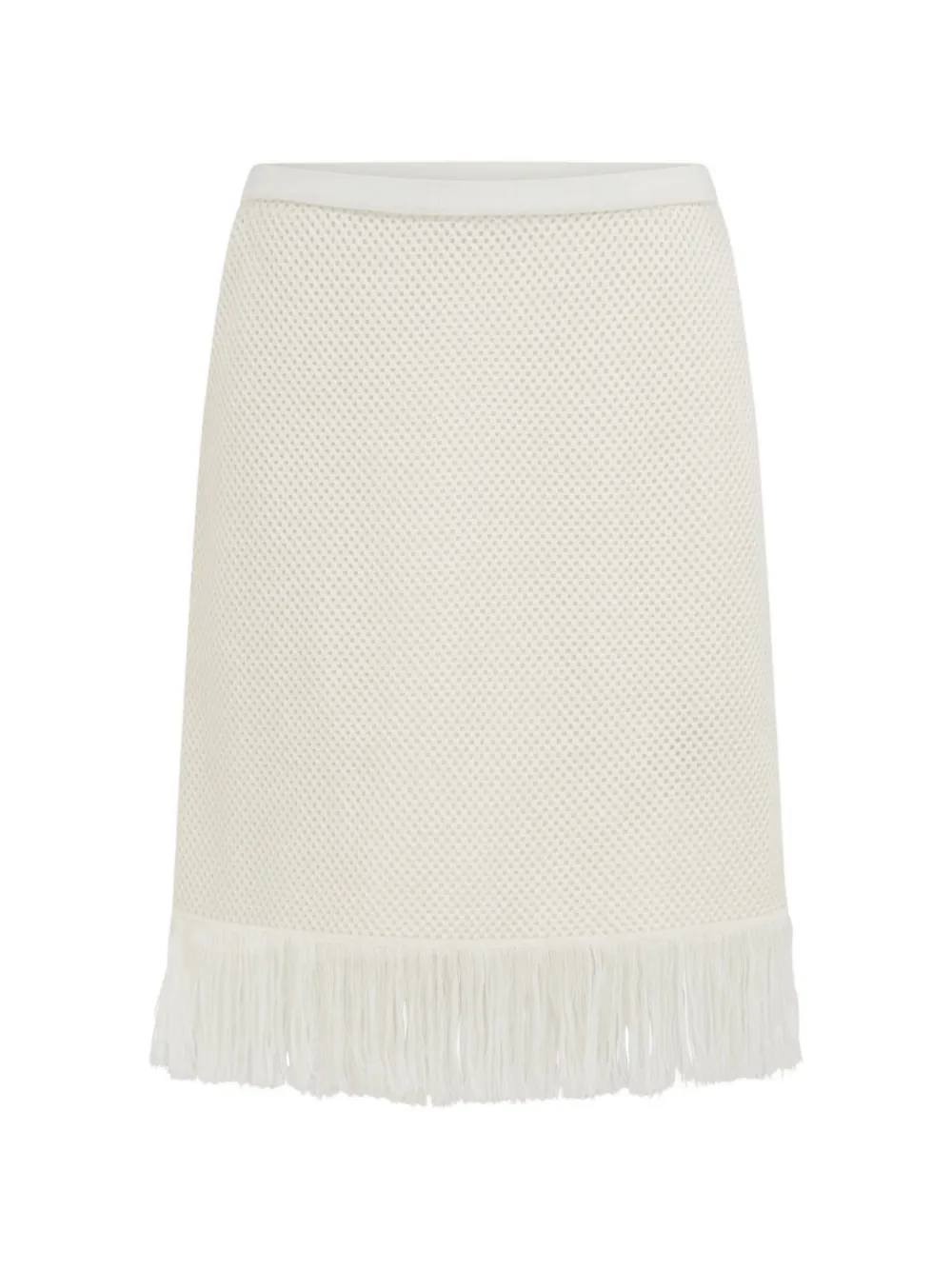 Ferragamo fringed-trim mini skirt - Bianco