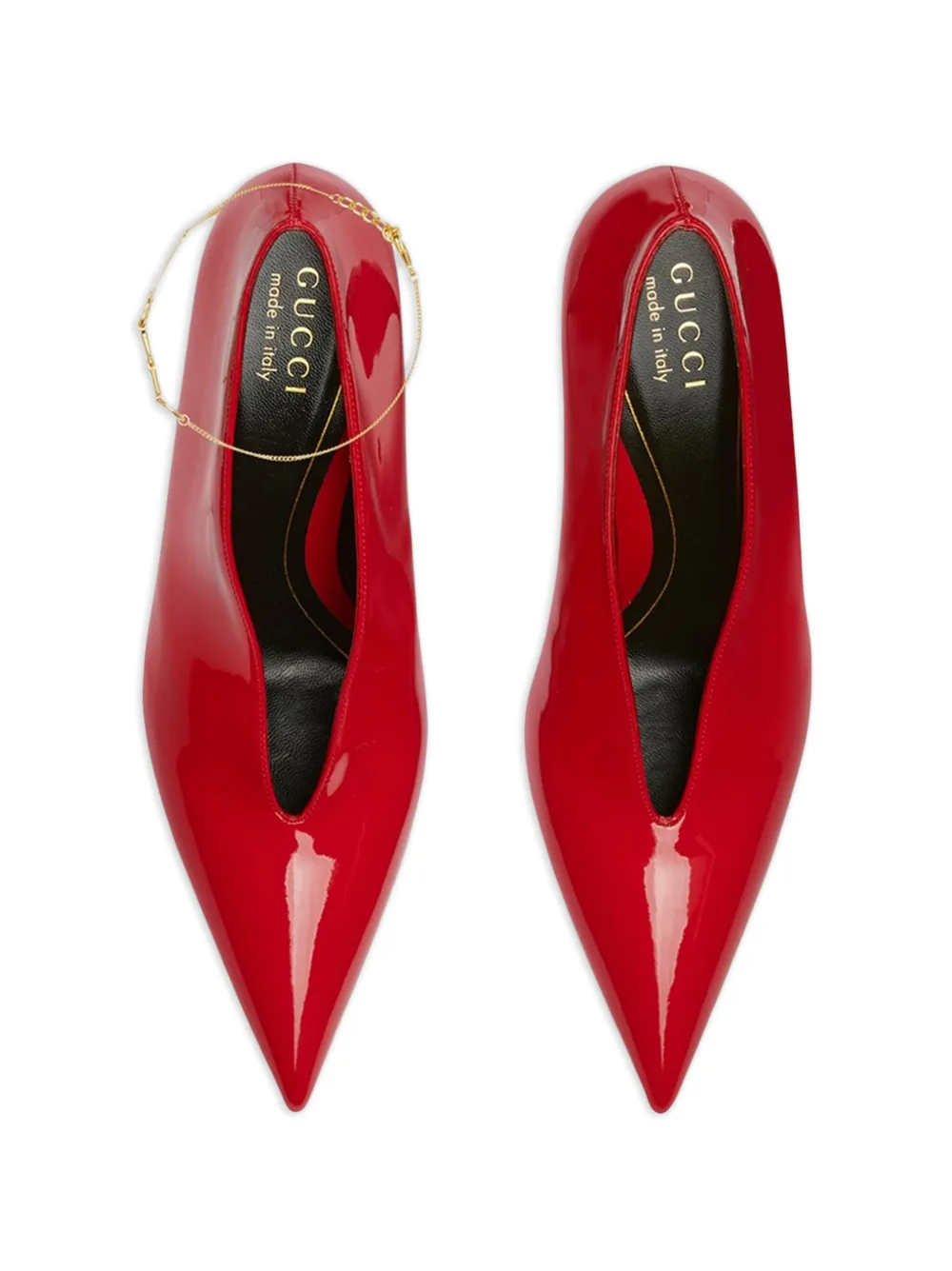 Gucci chain pointed-toe pumps Rood