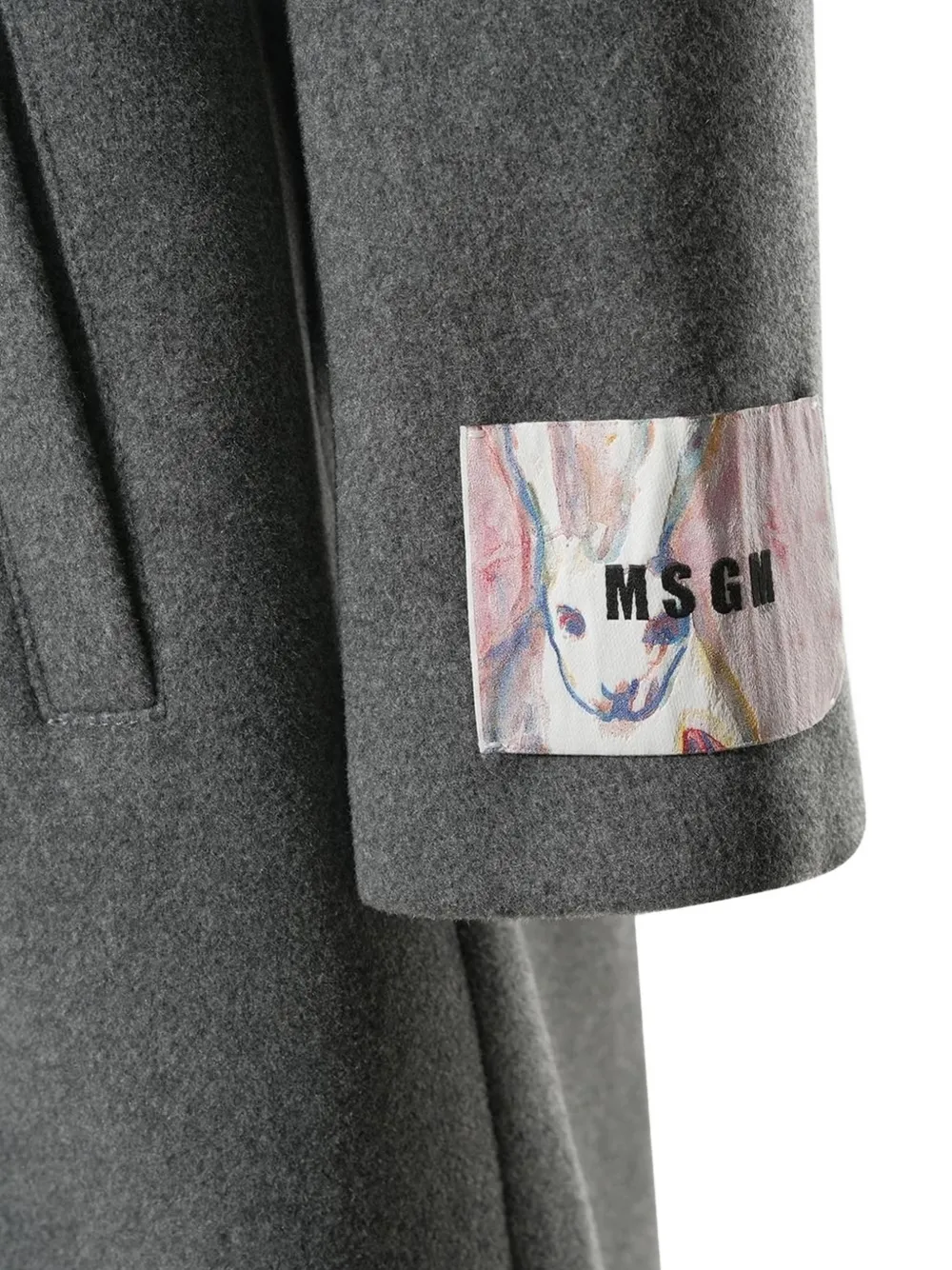 Msgm Double-breasted Coat In Gray