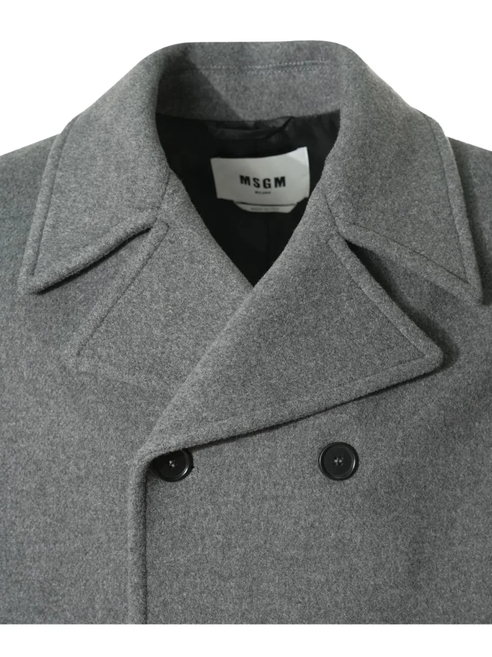Msgm Double-breasted Coat In Gray