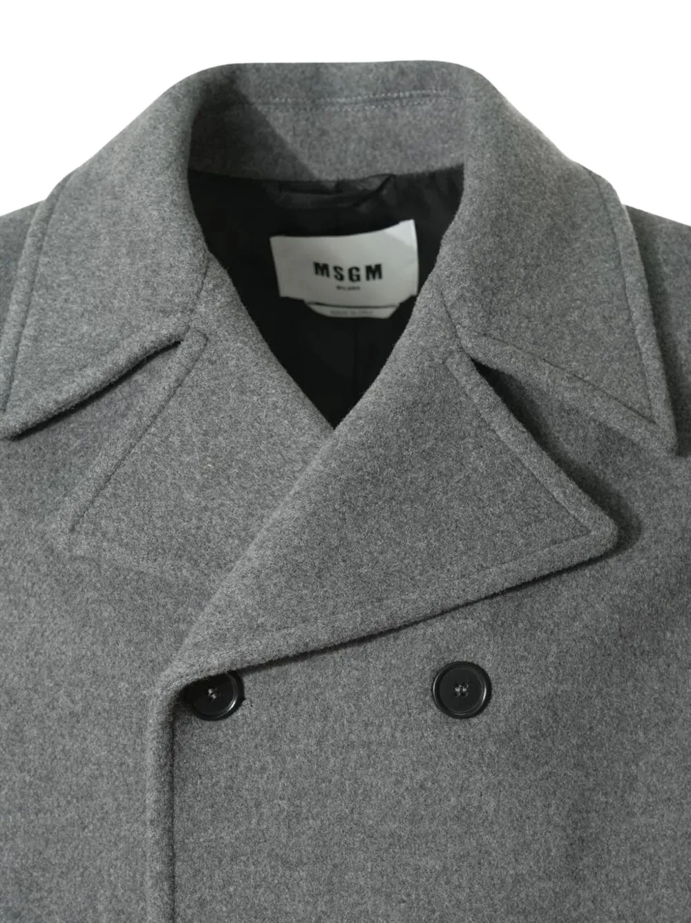  Msgm Abrigo Con Doble Botonadura - Gris 