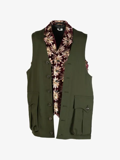 Comme des Garçons Homme Plus floral-trim flap-pocket vest