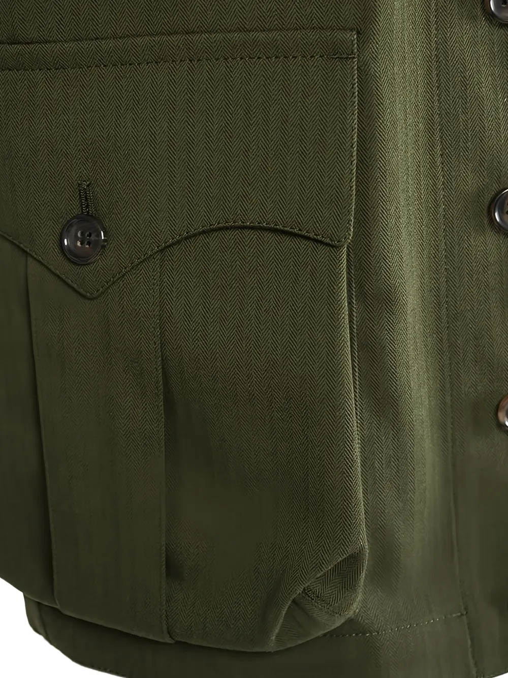 Comme des Garçons Homme Plus Top met klepzak en bloemenprint Groen