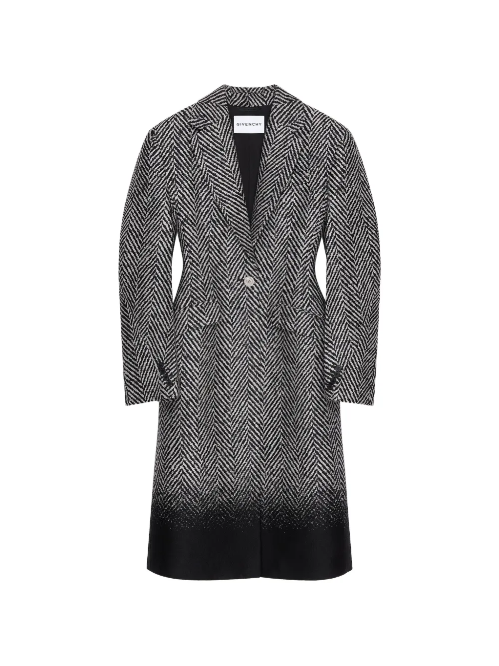 Givenchy Cappotto monopetto Cocoon con motivo a spina di pesce - Nero