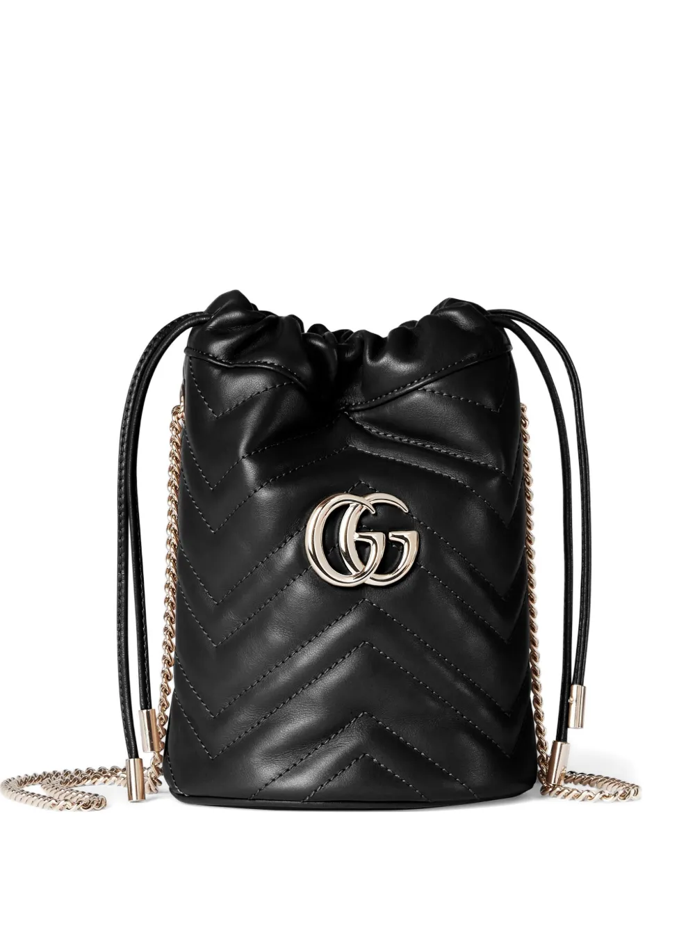 Gucci small GG Marmont bucket bag - Schwarz