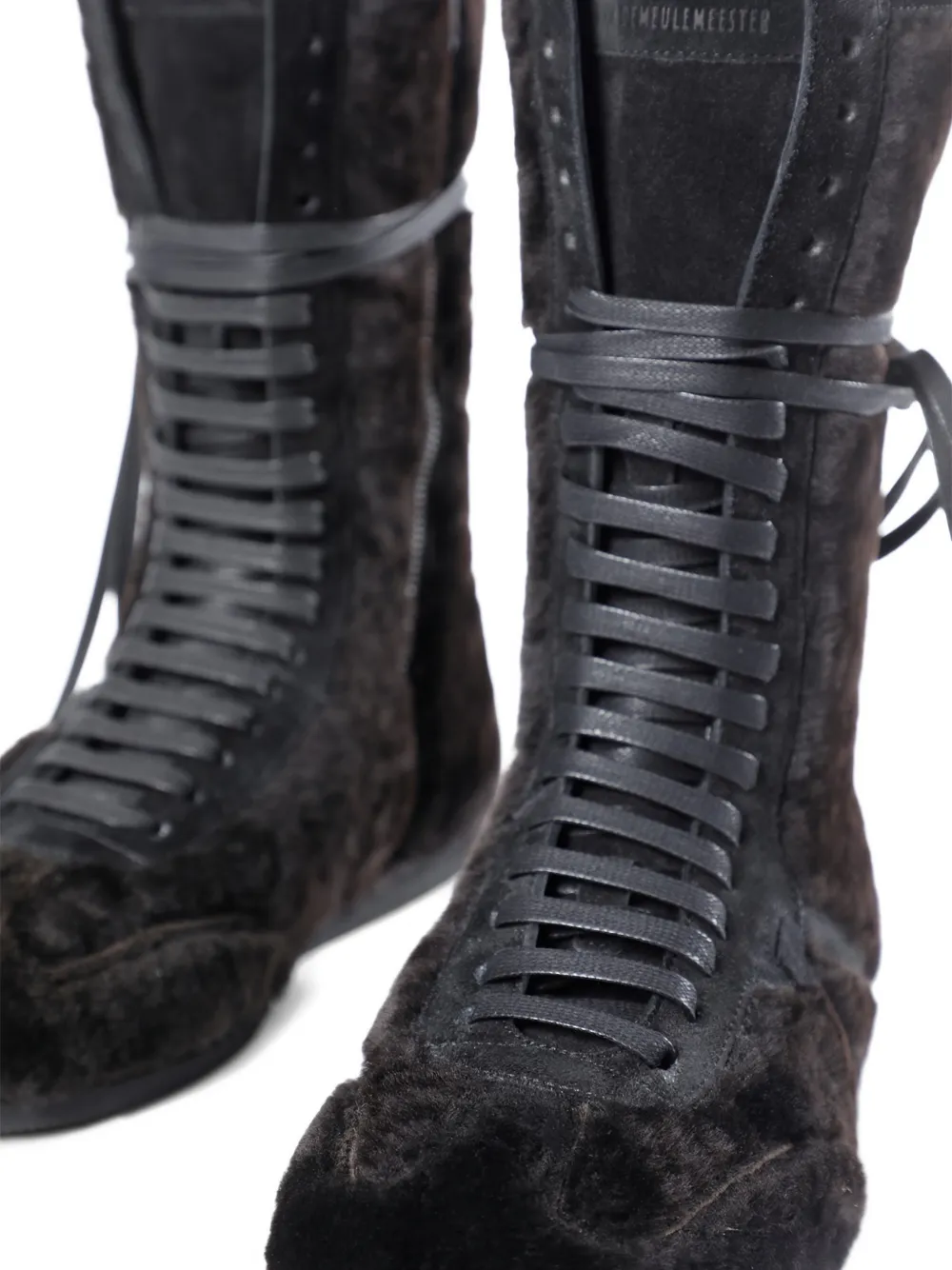 Ann Demeulemeester shearling lace-up sneakers Bruin