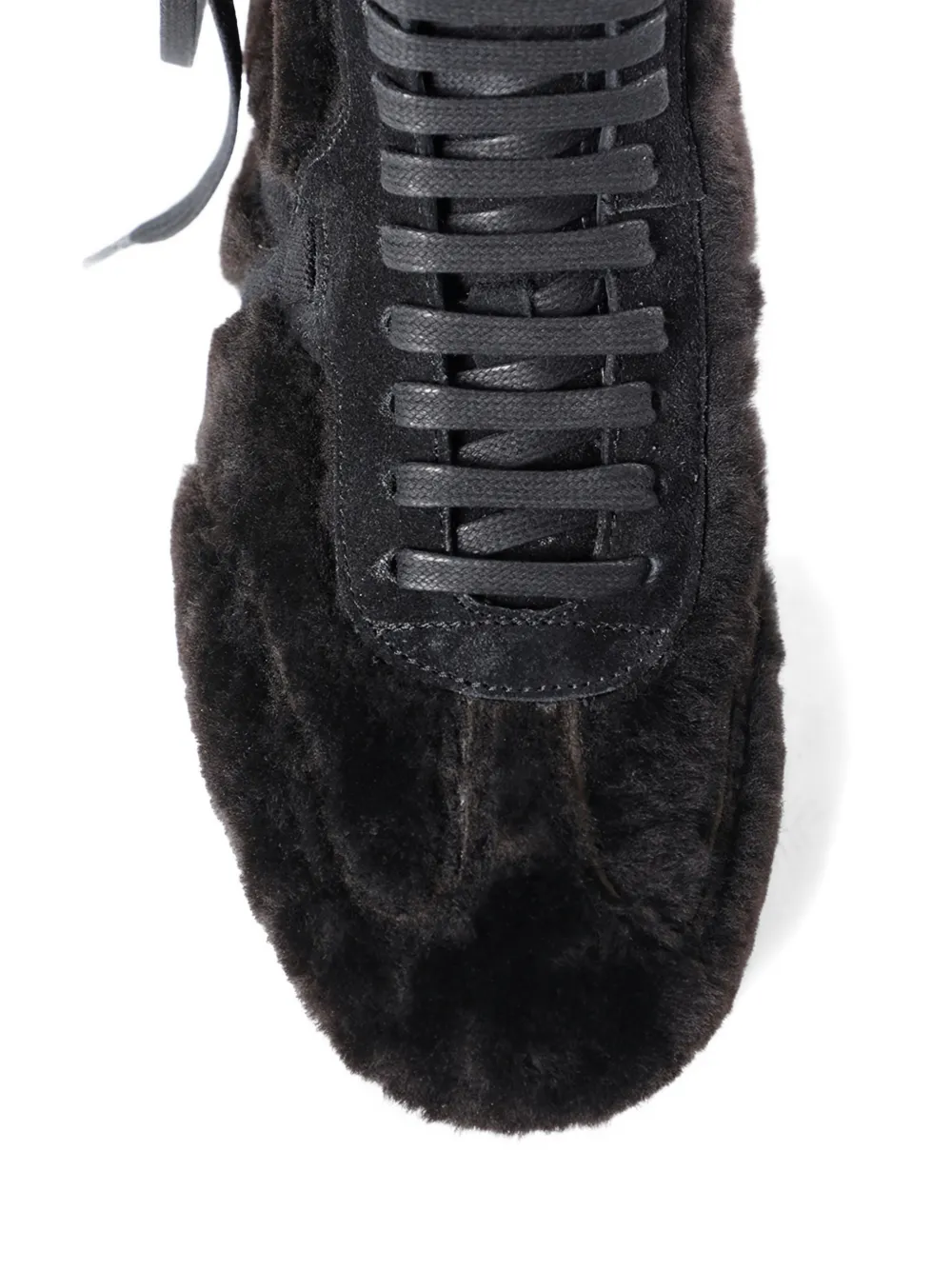 Ann Demeulemeester shearling lace-up sneakers Bruin