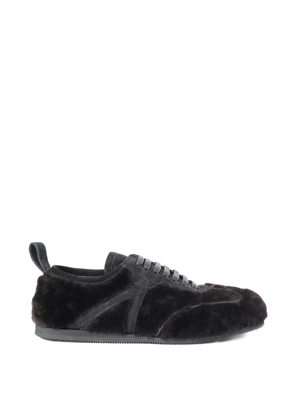 Ann Demeulemeester shearling sneakers - Marrone