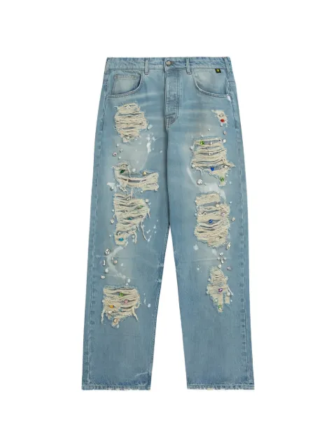 BARROW Oversize ripped embellished denim