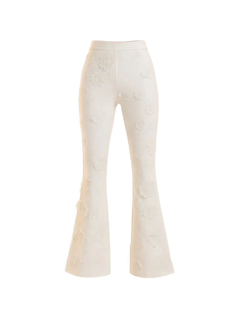 Cynthia Rowley 3D flowers cropped trousers - Bianco