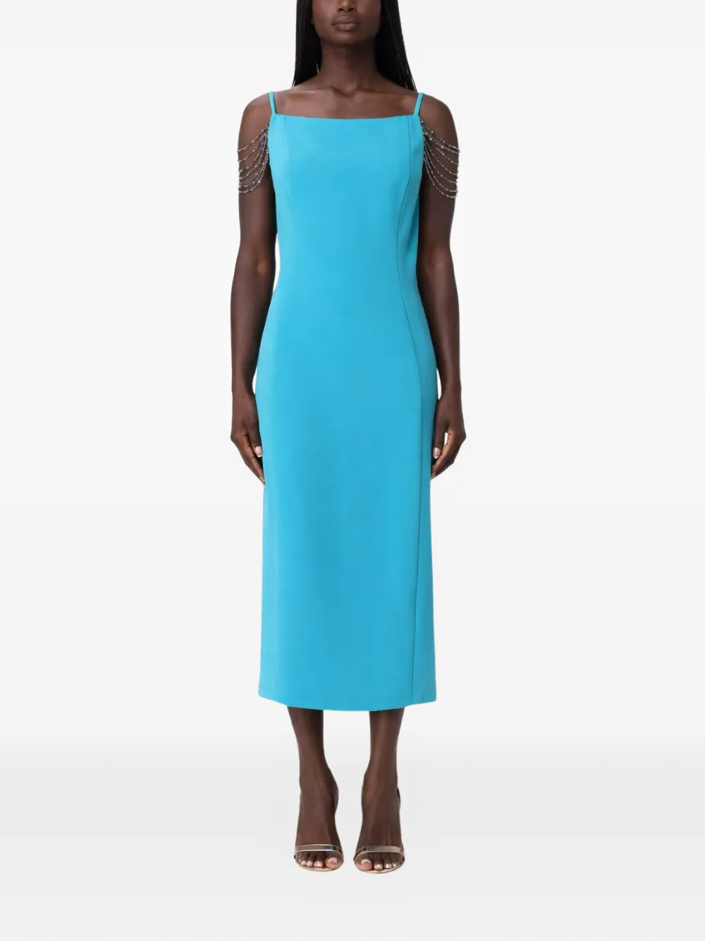 Chain-Embellished Midi Dress