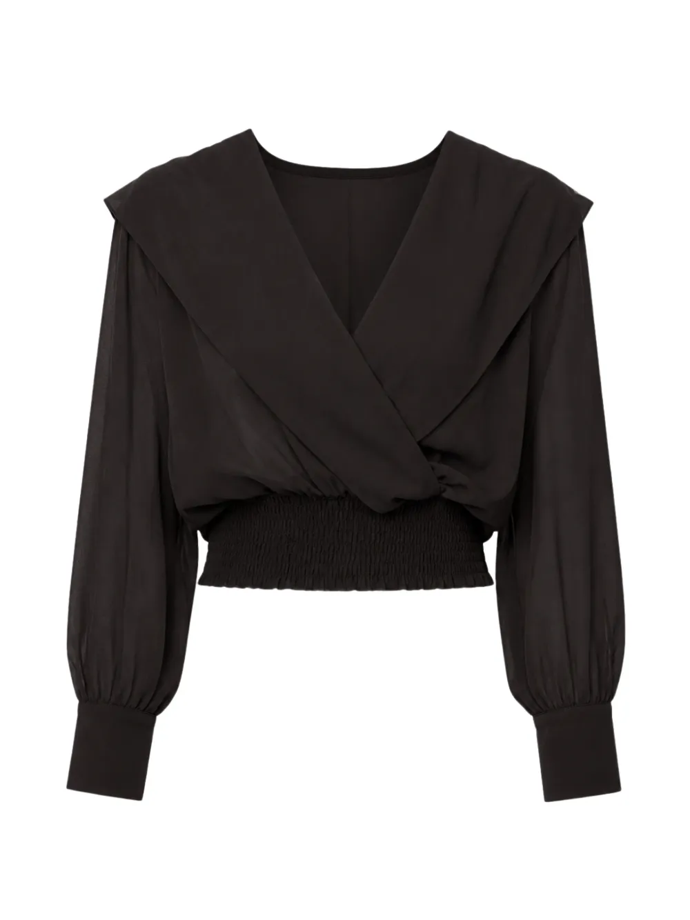 PINKO wrap-style shirred-hem top - Nero
