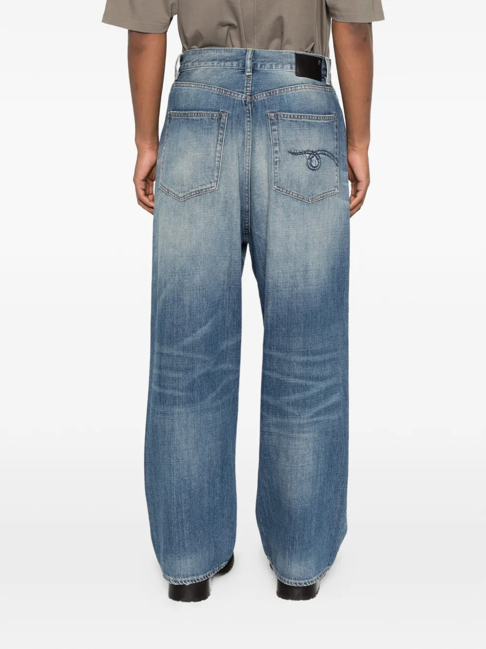 R13 Venti jeans met vervaagd effect Blauw