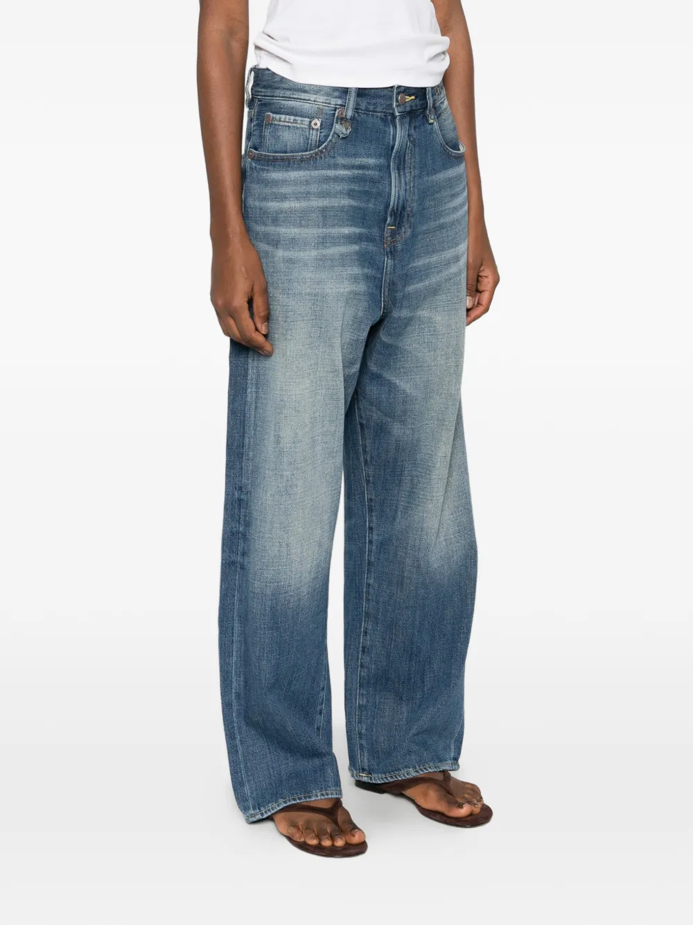 R13 Venti Jean straight jeans met vijf zakken Blauw
