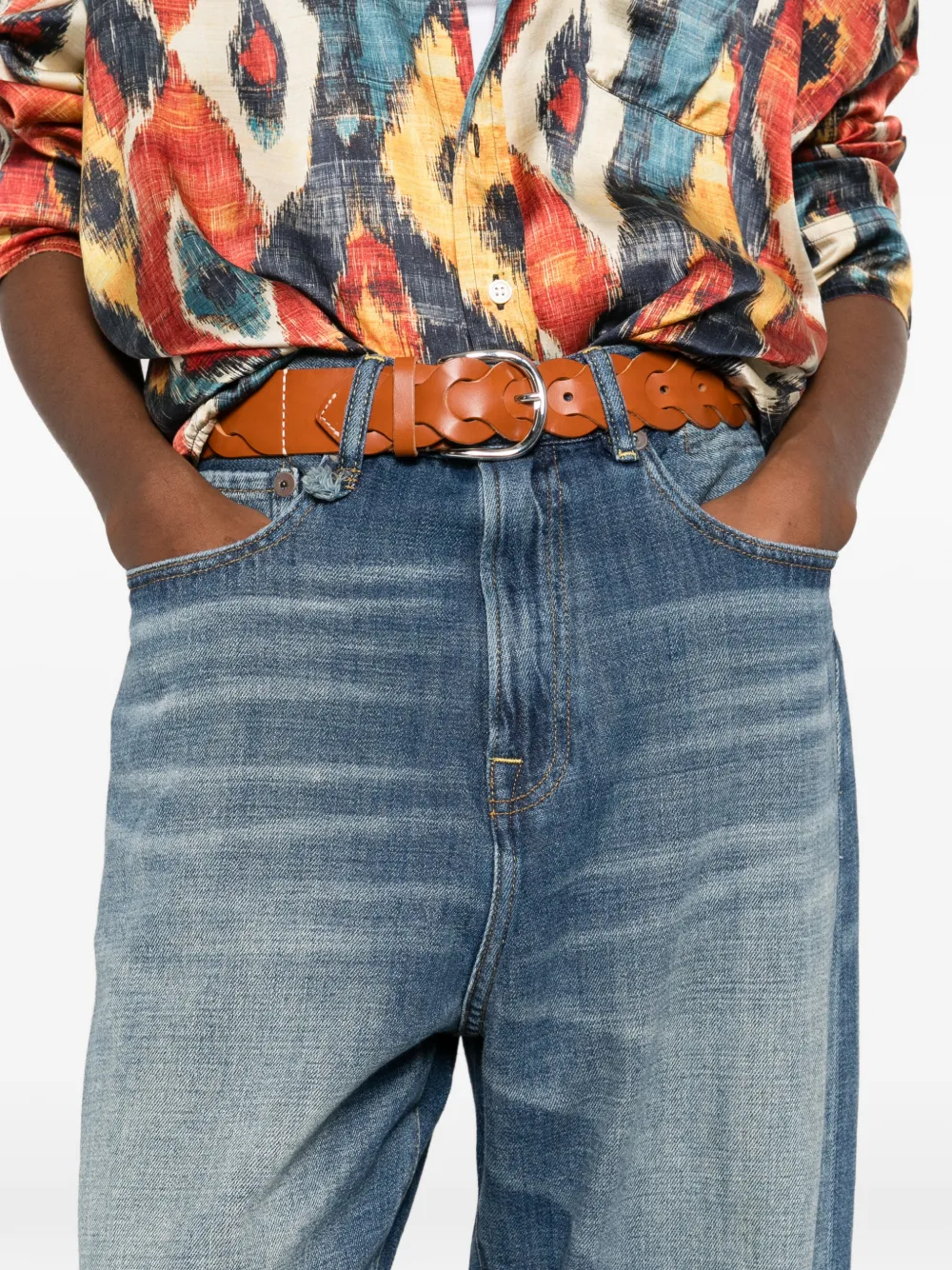 R13 Venti Jean straight jeans met vijf zakken Blauw