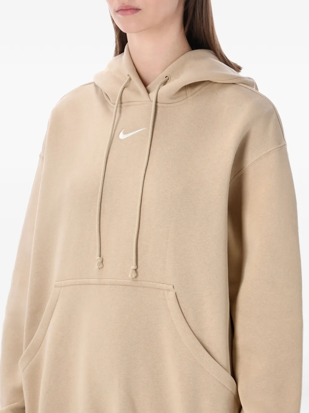Nike Hoodie met geborduurd logo Beige